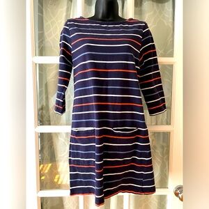 Mountain Warehouse size 6 US women’s dress in navy blue w/ coral accent stripes